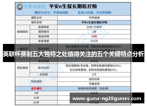英联杯赛制五大独特之处值得关注的五个关键特点分析