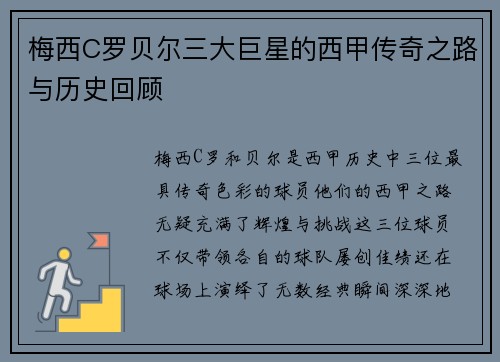 梅西C罗贝尔三大巨星的西甲传奇之路与历史回顾